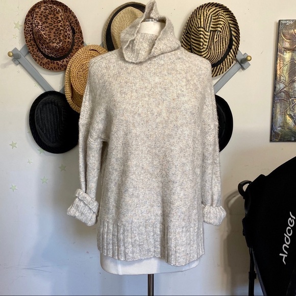 PHILOSOPHY heathered grey beige turtle neck sweater - Picture 10 of 13